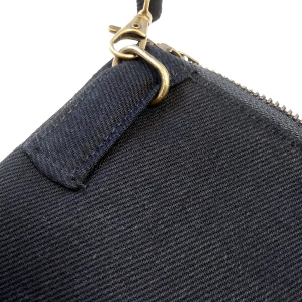 Sac à main multifonction en denim et lainage noir et blanc - Image 7