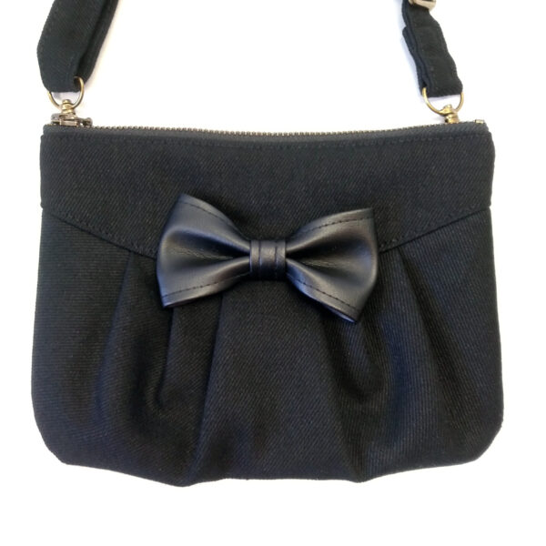 Petit sac de taille noir avec ou sans noeud - Bandoulière ajustable