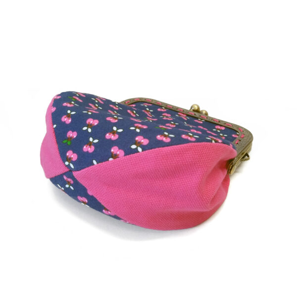 Pochette cerise noir ou bleu - Porte-monnaie vintage fermoir métal - Image 11