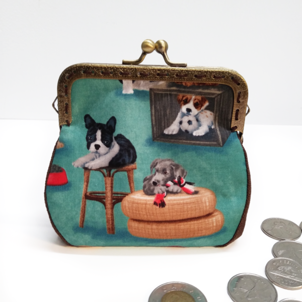 Porte-monnaie vintage motif chiens, caniche, boston terrien - Image 2
