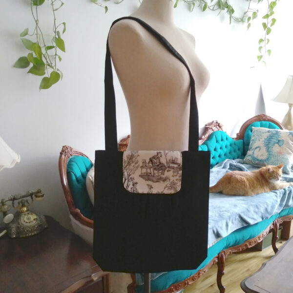 Sac pliable hydrofuge - Fourre-tout squelettes noir et crème - Image 2