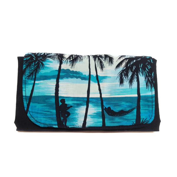 Sac de plage pliable hydrofuge - Noir et turquoise - Image 2