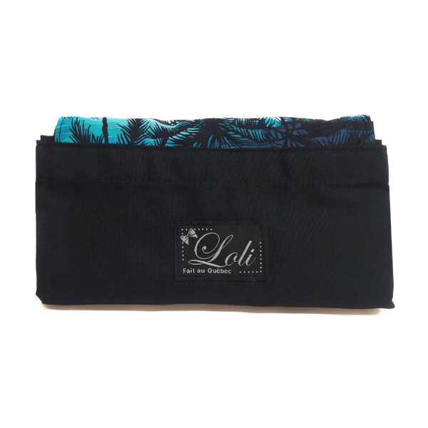 Sac de plage pliable hydrofuge - Noir et turquoise - Image 3