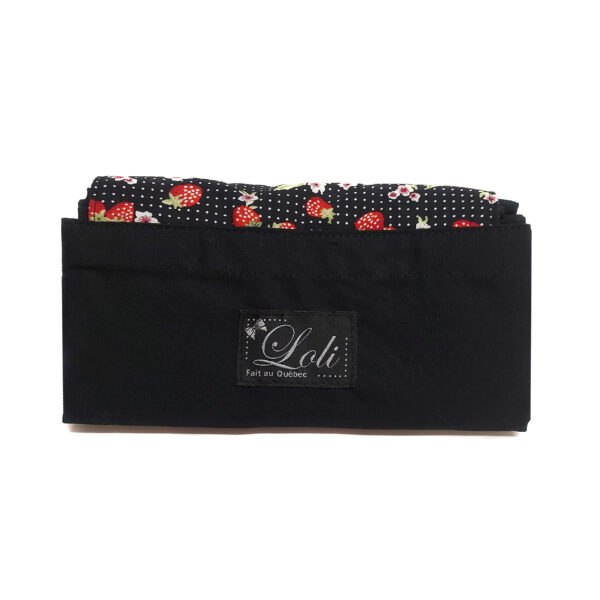 Sac de course pliable hydrofuge - motif fraises et pois blancs - Image 3