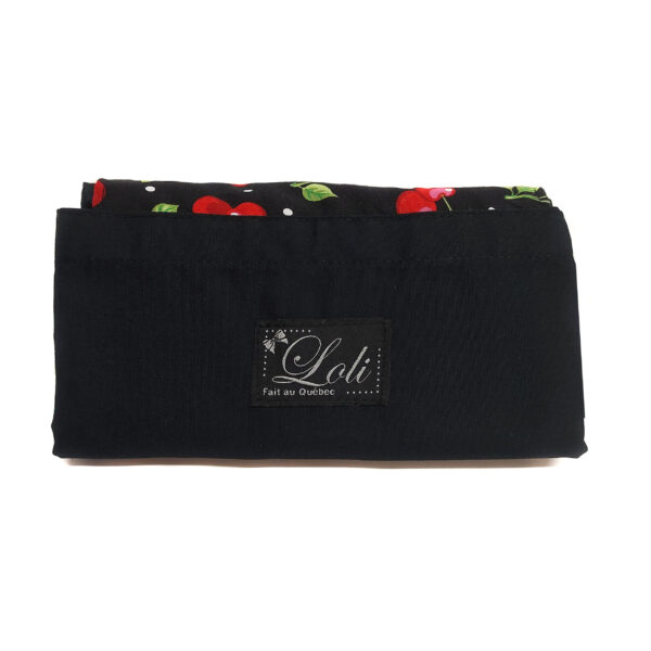 Sac réutilisable pliable imperméable – cerises et pois - Image 3