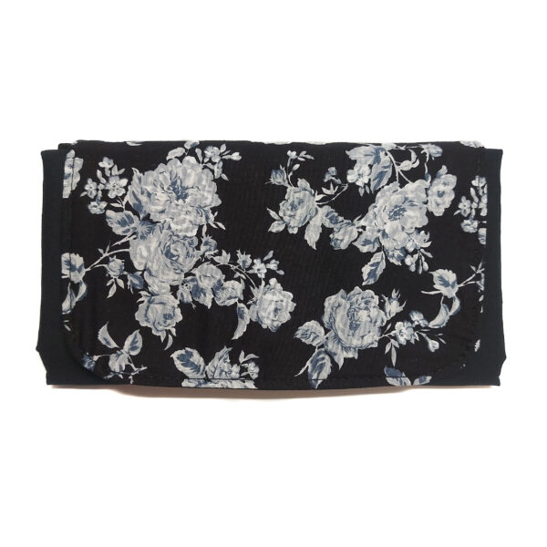Sac réutilisable pliable hydrofuge - fleuris noir et gris - Image 2