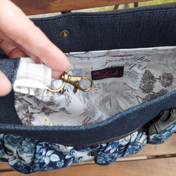 Sac tête de mort bleu - Fourre-tout bandoulière en denim - Image 11