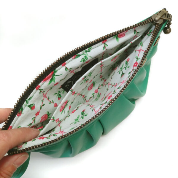 Ensemble cadeau cuir turquoise - Kit pochette et boucles d'oreilles - Image 7