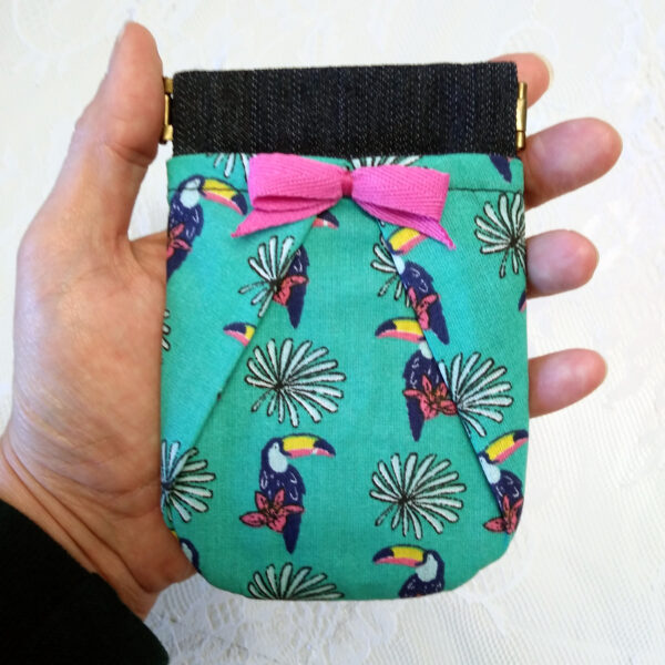 porte-cartes toucans avec fermoir à cliquet