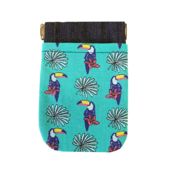 porte-cartes toucans avec fermoir à cliquet