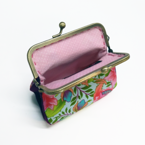 Porte-monnaie licorne rose et mauve - Fermoir en métal - Image 6