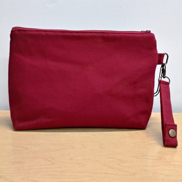 Trousse à maquillage fleuris rouge vin - Pochette de voyage - Image 5