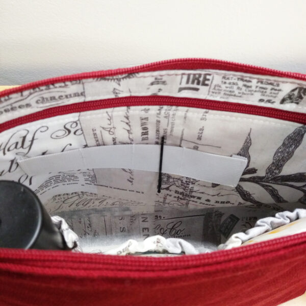 Trousse à maquillage fleuris rouge vin - Pochette de voyage - Image 7