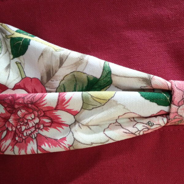 Pochette de rangement fleuris rose foncé avec ganse détachable - Image 3