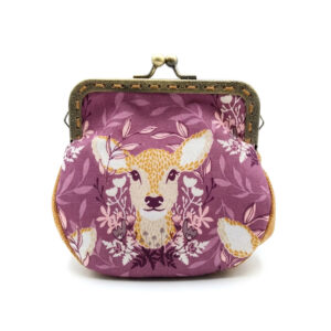 Porte-monnaie vintage bambi mauve et jaune moutade