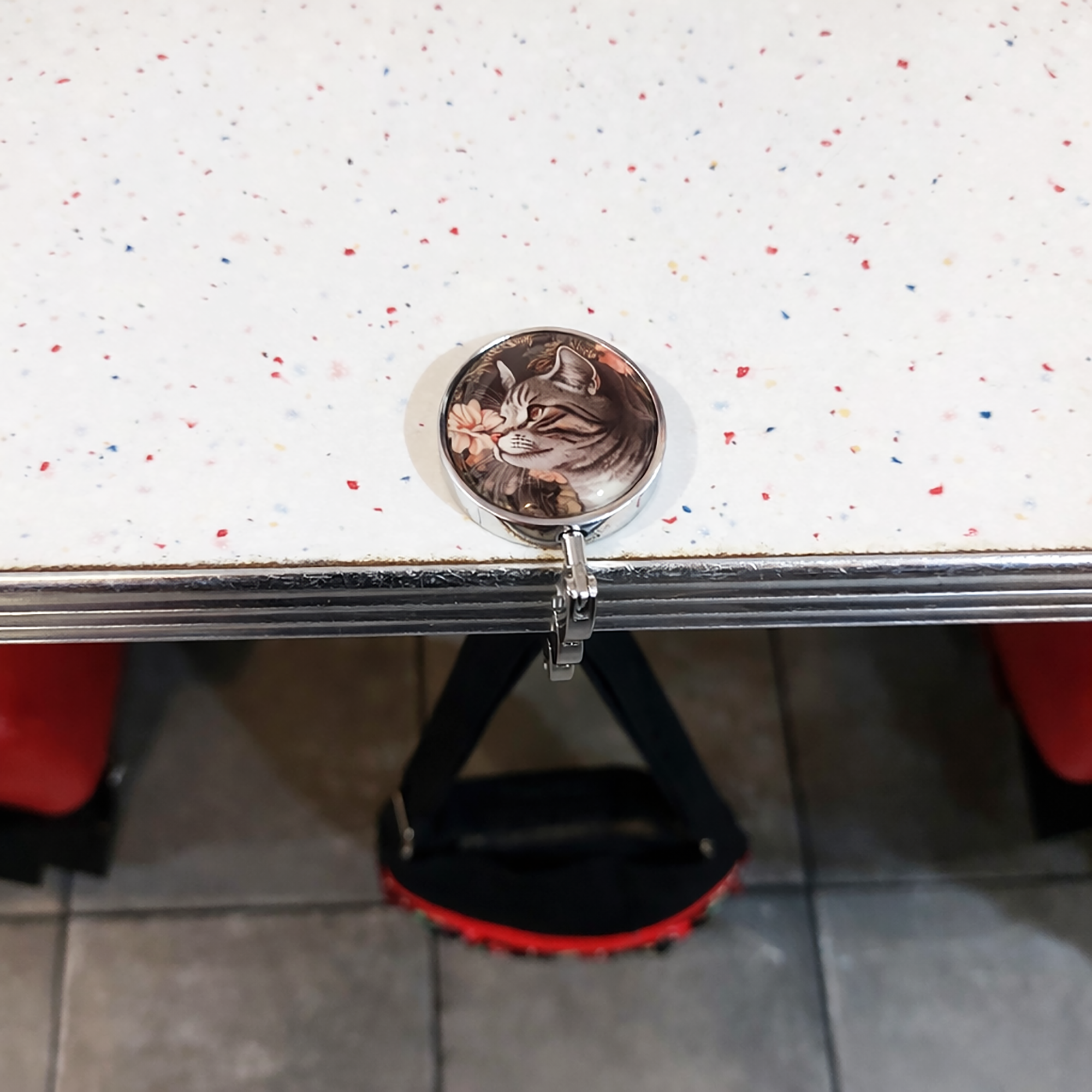 Crochet de table pour sac à main motif chats- Chat noir, roux, tabby – Image 11