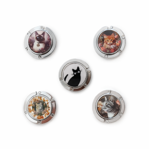 Crochet de table pour sac à main motif chats- Chat noir, roux, tabby, himalayen